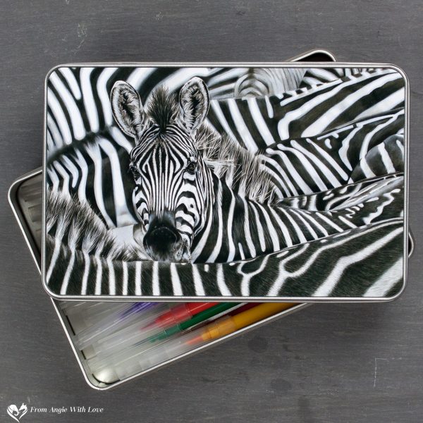 Zebra Stationery Tin - Lost in a Crowd